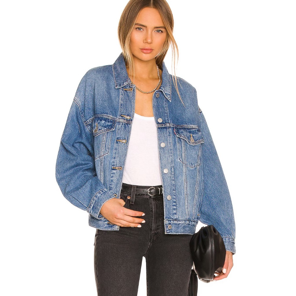 Levi’s Ex-Boyfriend Trucker Denim Jacket in Concrete Indigo